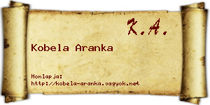 Kobela Aranka névjegykártya