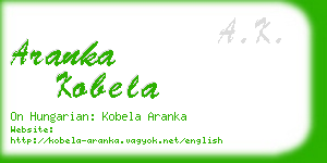 aranka kobela business card